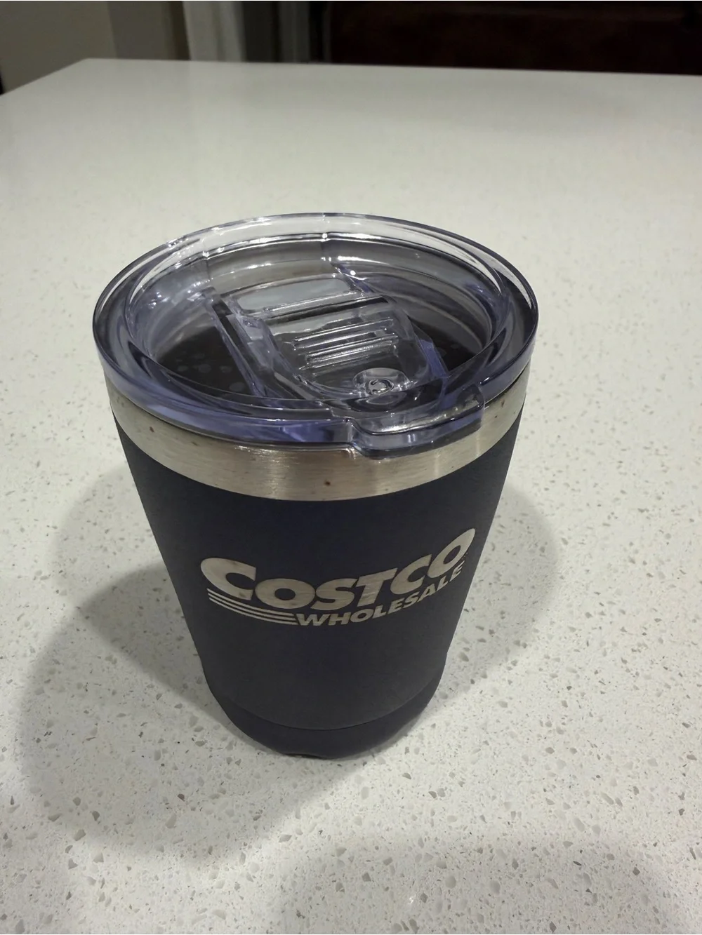 Costco Insulated Tumbler Navy Blue Clear Lid